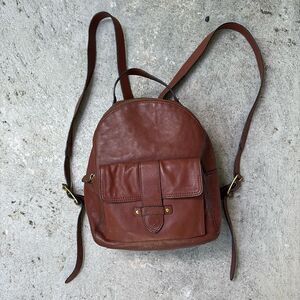 Frye Melissa Chestnut Leather Mini Backpack with Front Pocket & Gold Hardware Frye | Bags | Frye Melissa Mini Backpack | Poshmark main image 4